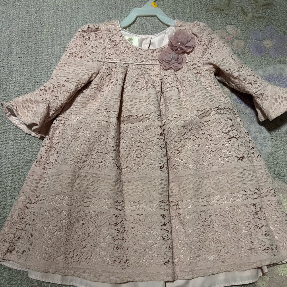 Sold.Simply gorgeous dusty rose Laura Ashley toddler girl dress.